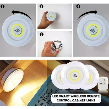3 Pcs Wireless LED Closet Lights with Remote Control