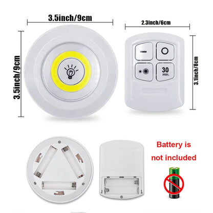 3 Pcs Wireless LED Closet Lights with Remote Control