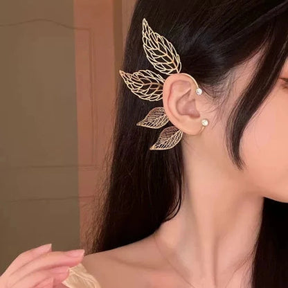 Leaf-shaped Cuff Earrings