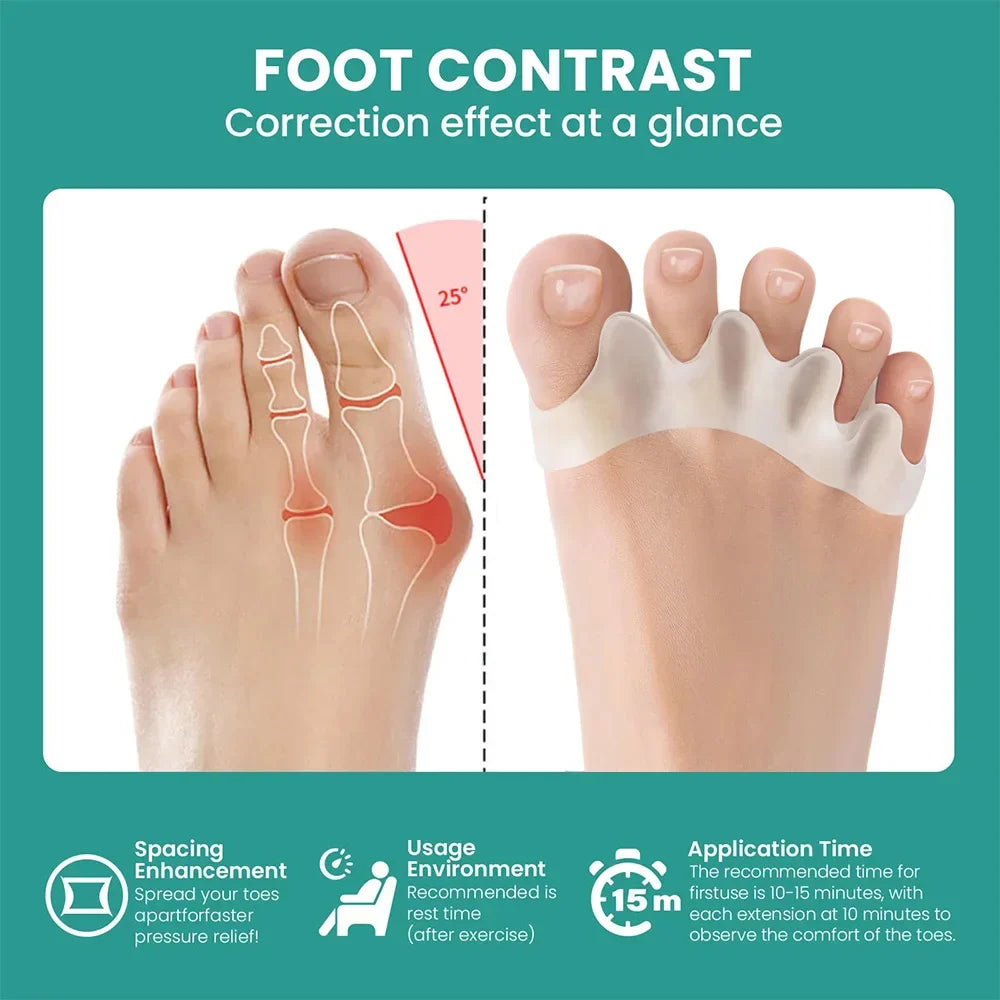 Silicone Toe Separators Gems for Bent Toes