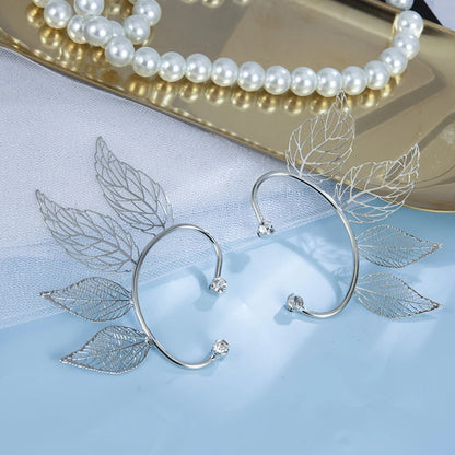 Leaf-shaped Cuff Earrings