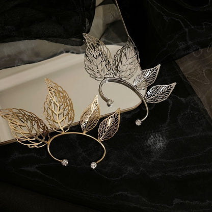 Leaf-shaped Cuff Earrings