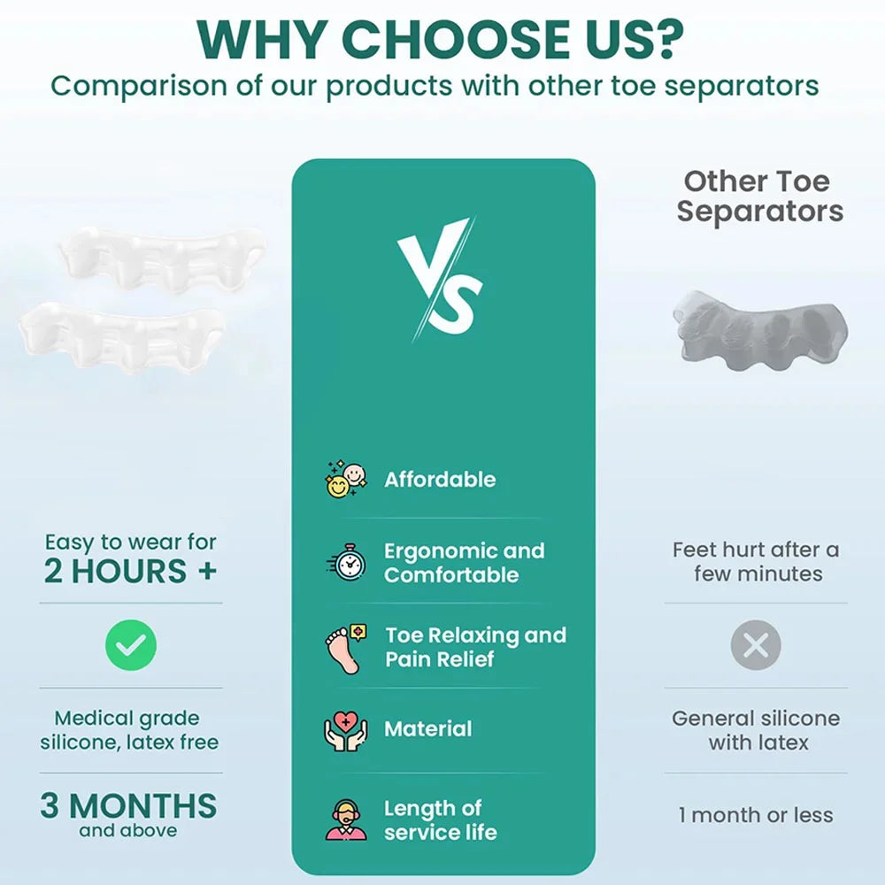 Silicone Toe Separators Gems for Bent Toes