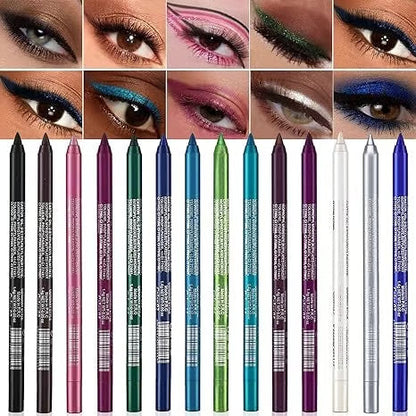 Waterproof Gel Eyeliner Set Features metallic and pearlescent finishes Long-lasting, smudge-proof formula✨