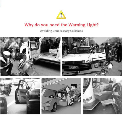 (Packof 4) Car Door Warning Anti Collision Wireless Red LED Flash Alarm light