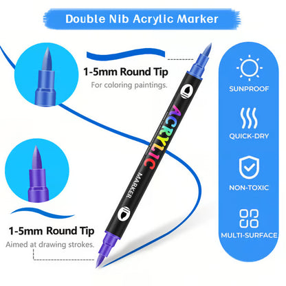 Dual Tip Acrylic Paint Pen Marker