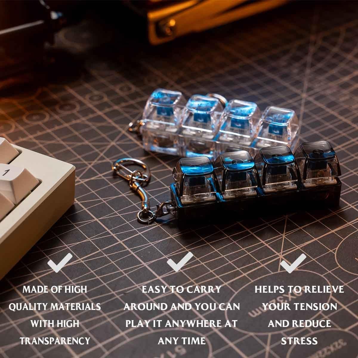 Keyboard Clicker Keychain with LED Light & Sound
