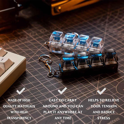 Keyboard Clicker Keychain with LED Light & Sound