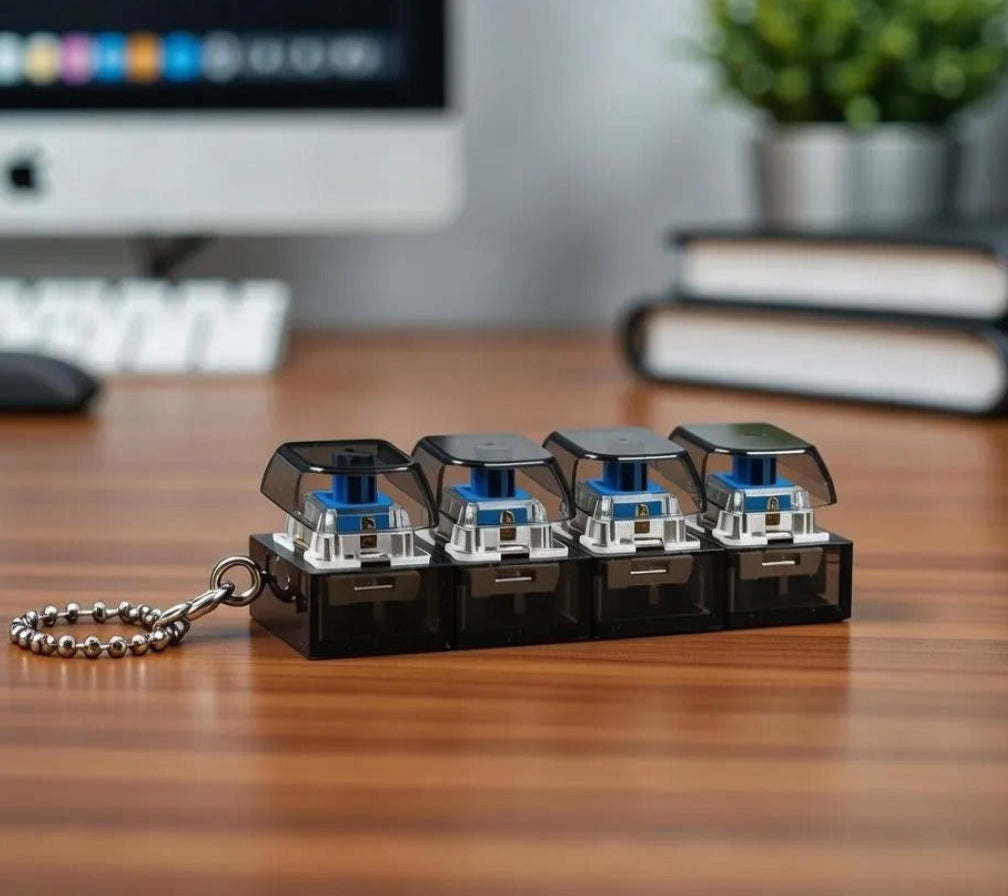 Keyboard Clicker Keychain with LED Light & Sound