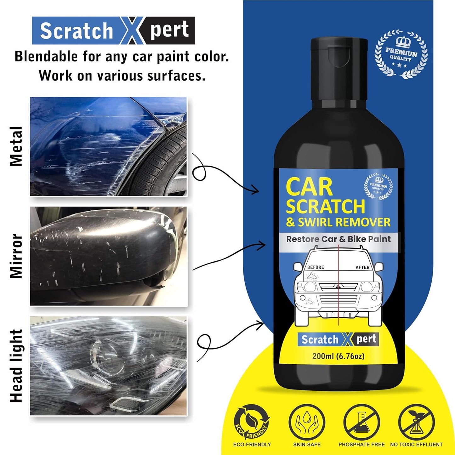 Scratch Xpert Car Scratch Removal Cream - Restores Your Car Shine Instantly