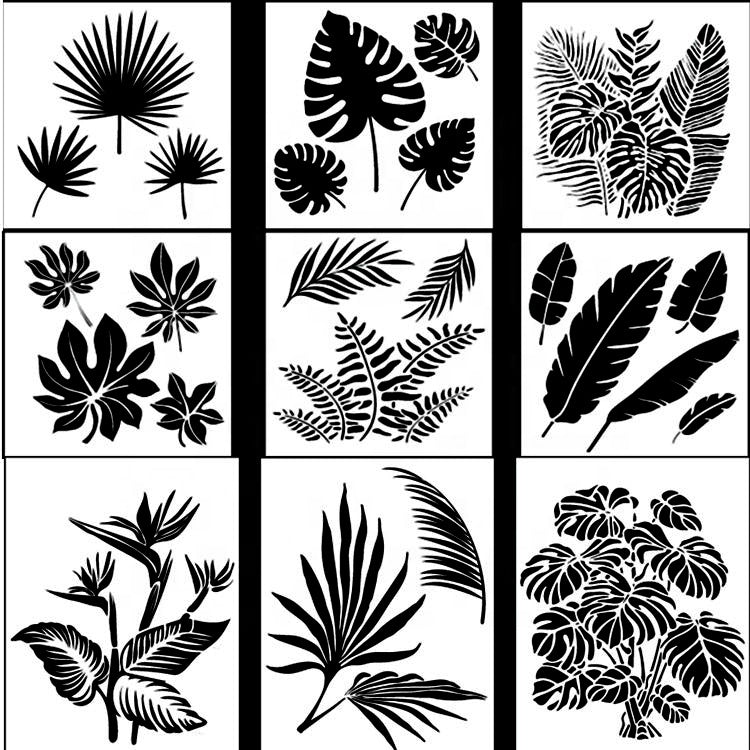 Custom Leaf Wall Stencil for Home Decoration