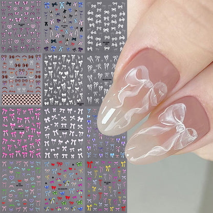 5D French Bow Manicure Sticker