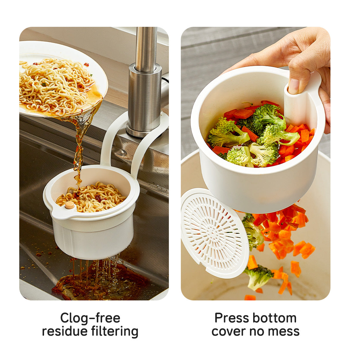 Food Waste Anti-Clogging Kitchen Sink Drain Strainer Food Waste Catcher Fruit Cleaning Easy Cleaning Plug Silk Filter Basket