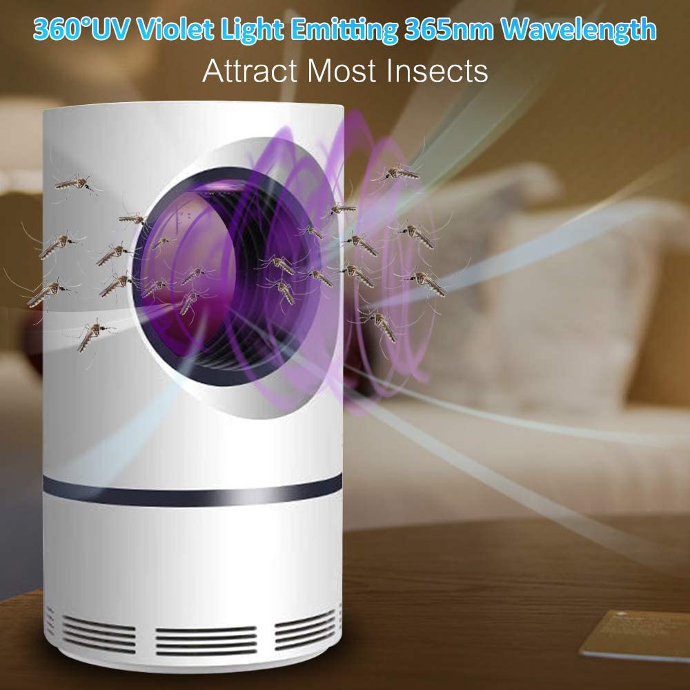 USB Powered Mosquito Killer Light LED UV Silent Insect Trap Lamp with Suction Fan Pest Control Fly Catcher Anti-Mosquito Dispeller