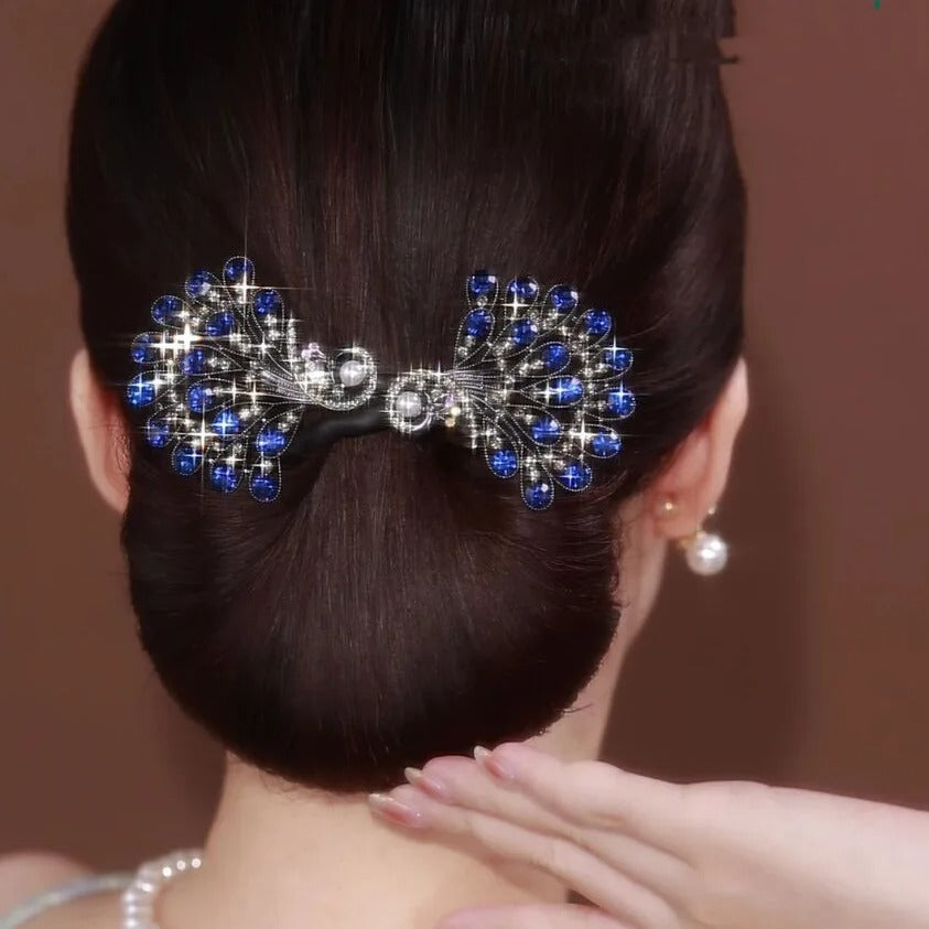 Peacock Design Hair Bun Maker