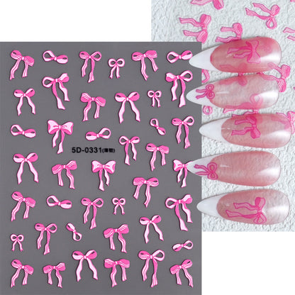 5D French Bow Manicure Sticker