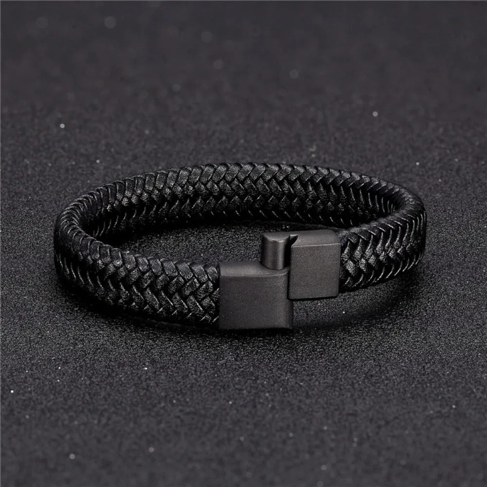 Multi-Layer Braided Black Bracelet