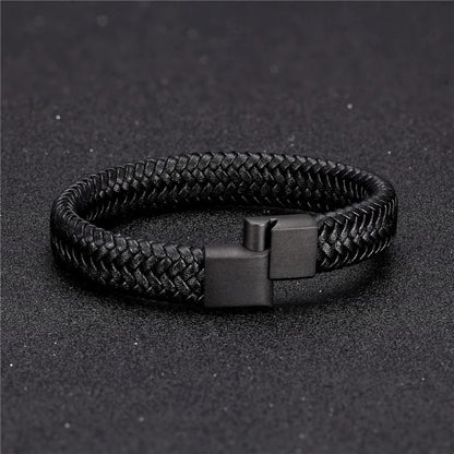 Multi-Layer Braided Black Bracelet