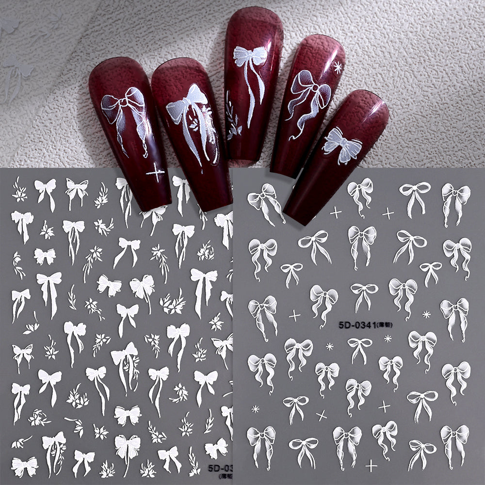 5D French Bow Manicure Sticker