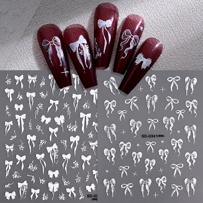 5D French Bow Manicure Sticker