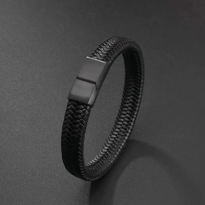Multi-Layer Braided Black Bracelet