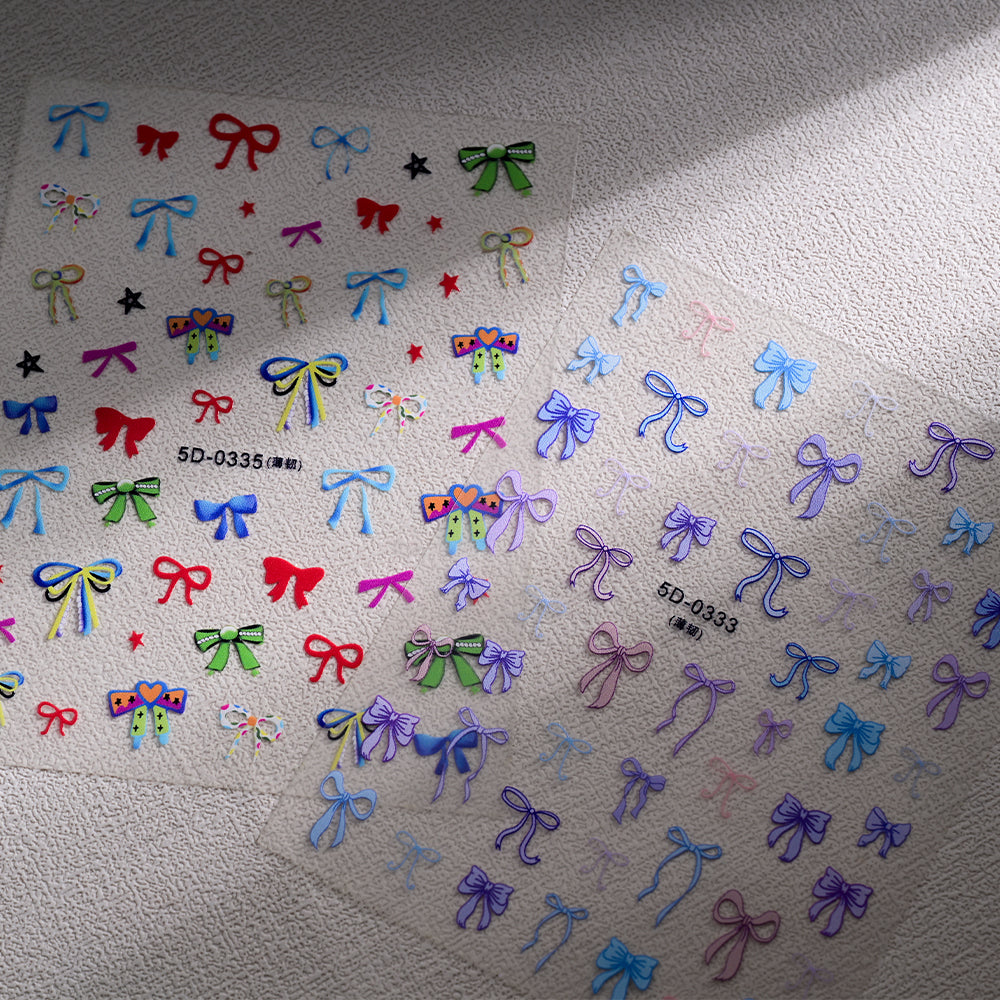 5D French Bow Manicure Sticker