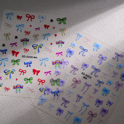 5D French Bow Manicure Sticker