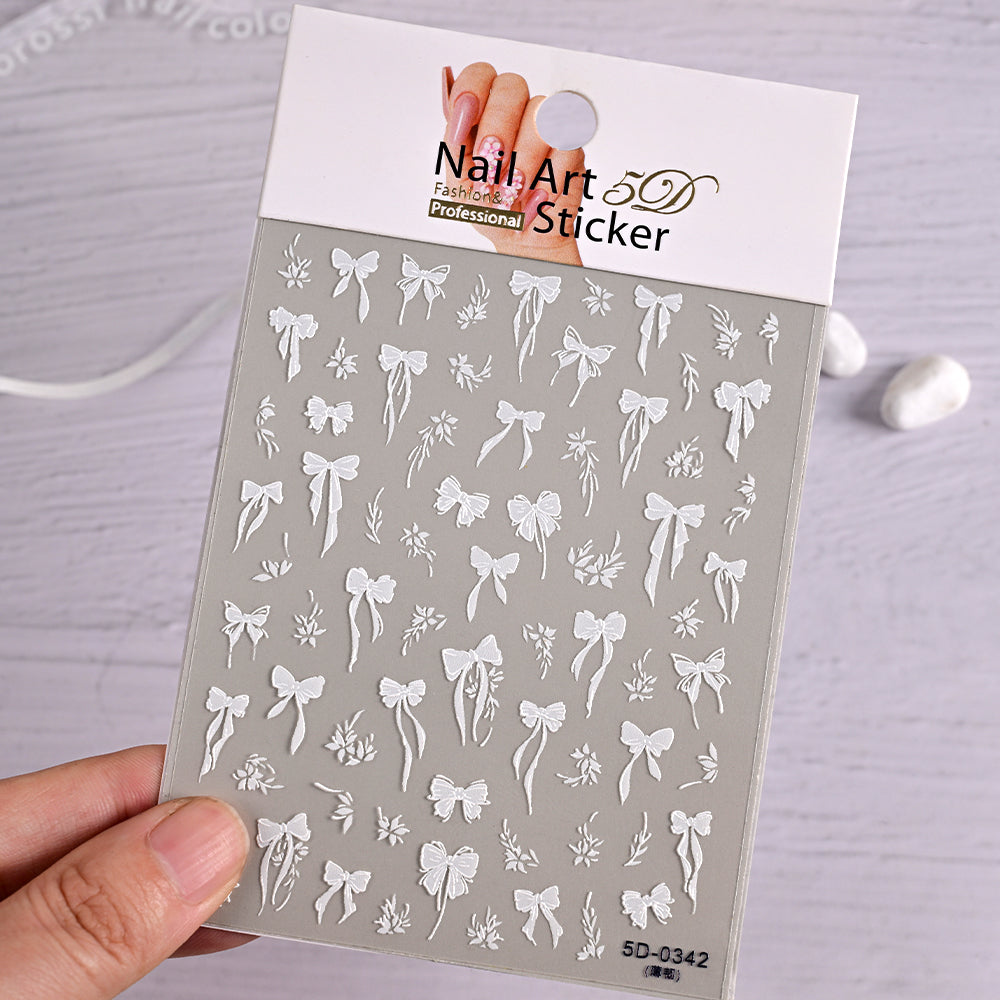 5D French Bow Manicure Sticker