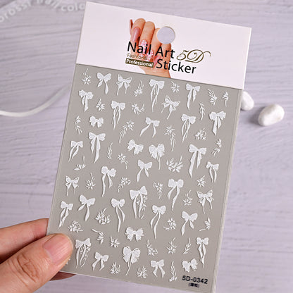 5D French Bow Manicure Sticker