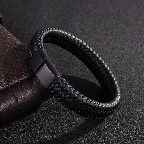 Multi-Layer Braided Black Bracelet