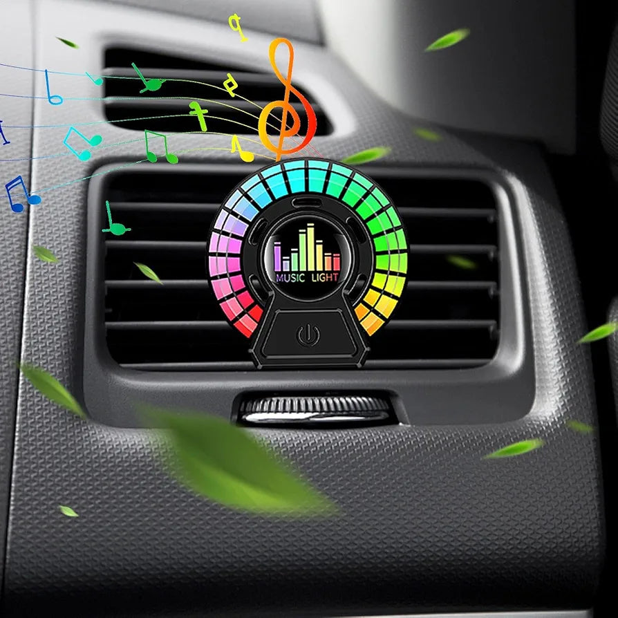 Smart Car Air Outlet Freshener RGB Music Rhythm led light 1pc
